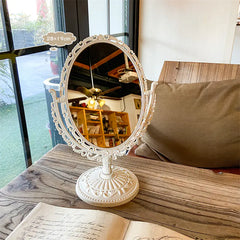 European Retro Double-Sided Desktop Makeup Mirror