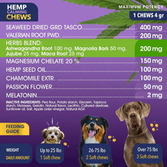 Hemp Calming Chews for Dogs with Anxiety and Stress Dog Calming Treats 90 Chews