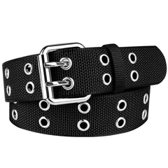 Drizzte Plus Size 55 Grommet Belt Double Prong Punk Belts for Women Men