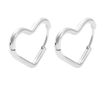 18K Gold-Plated Heart Small Circle Earrings (One Pair)