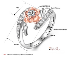 Fashion Rose Gold Ring with Zirconia