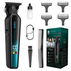 VGR 930 Professional Beard Trimmer Hair Clippers for Men 360 Minutes Run Time Hair Trimmer for Men Zero Gapped Barber Trimmer with T Blade USB-C Rechargeable Cordless Edgers Clippers Green