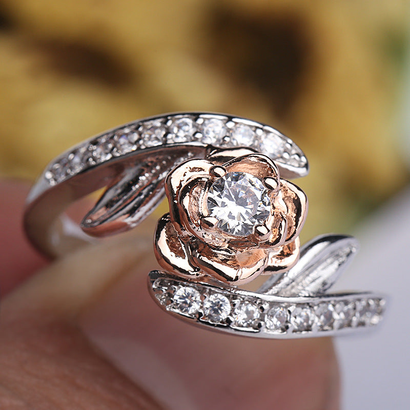 Fashion Rose Gold Ring with Zirconia