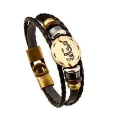 Zodiac Leather Bracelet - Woven Leather Accessory