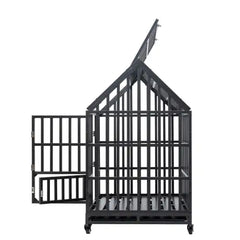 Heavy Duty Dog Kennel Pet Cage With Roof And Windows