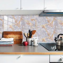 10 Marble Pattern Kitchen Tile Stickers for Easy Upgrade