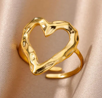 18K Gold-Plated Bohemian Heart Ring (One Piece)