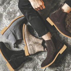 Men's Mid-Cut British Leather Martin Boots