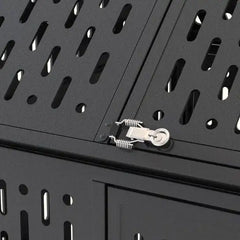 Heavy Duty Dog Crate 45 Inch Indestructible Pet Dog Cage Crate Kennel With Roof Top 2 Doors Removable Trays