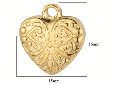 18K Gold-Plated Heart Necklace in Maya Style (One Piece)