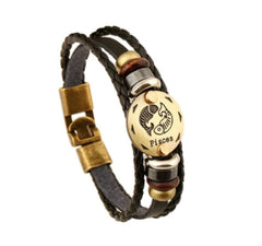 Zodiac Leather Bracelet - Woven Leather Accessory