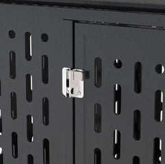 Heavy Duty Dog Crate 45 Inch Indestructible Pet Dog Cage Crate Kennel With Roof Top 2 Doors Removable Trays