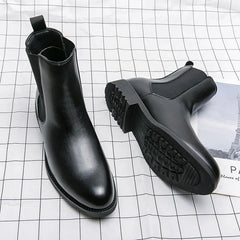 British Style Men's Mid-Cut Ankle Chelsea Boots