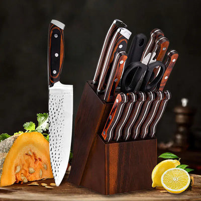 15-Piece Stainless Steel Kitchen Knife Set