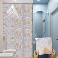 10 Marble Pattern Kitchen Tile Stickers for Easy Upgrade