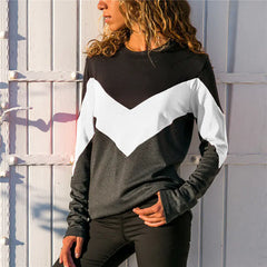 2019 Fall Women's Color Block Long Sleeve T-Shirt