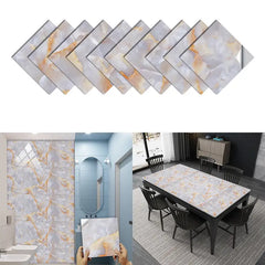 10 Marble Pattern Kitchen Tile Stickers for Easy Upgrade