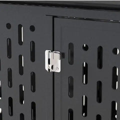 Heavy Duty Dog Crate 45 Inch Indestructible Pet Dog Cage Crate Kennel With Roof Top 2 Doors Removable Trays