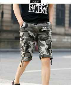 Men's Loose Fit Camouflage Cargo Shorts with Pockets