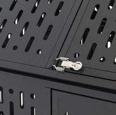 Heavy Duty Dog Crate 45 Inch Indestructible Pet Dog Cage Crate Kennel With Roof Top 2 Doors Removable Trays