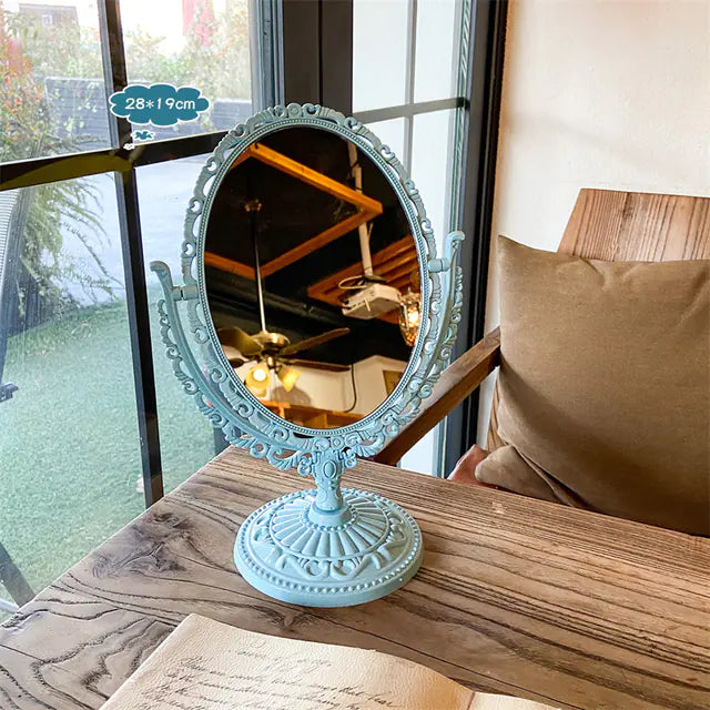 European Retro Double-Sided Desktop Makeup Mirror