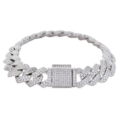 13mm Copper Zircon Inlaid Bracelet with Diamond Clasp