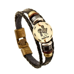 Zodiac Leather Bracelet - Woven Leather Accessory