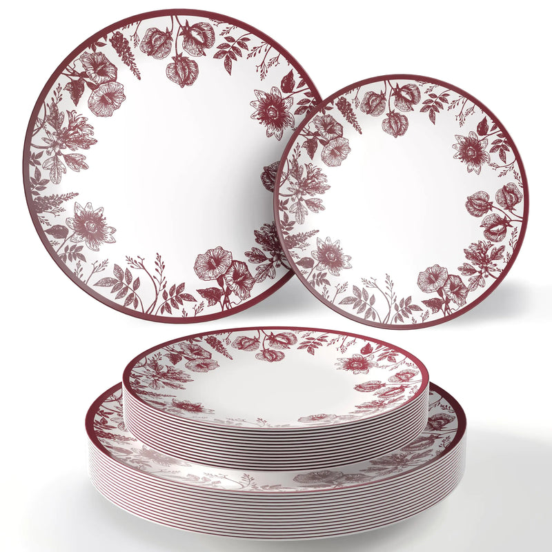 Trendables Disposable Plates Set 200 Pcs Plastic Plate Set Disposable Plates For Party I 100-8