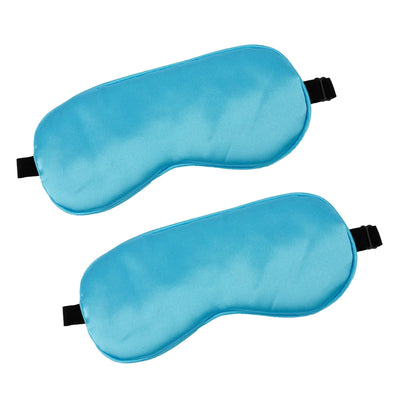 2 PCS Blue Silk Sleep Mask Sleeping Eye Mask Eye Masks for Sleep Silk Eye Mask for Sleeping Blindfold Travel Eye Mask Sleep for Men Eye Covers for Sleeping Mask Women Men Shade Cover Sleep Patches
