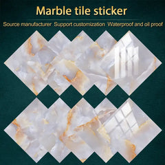 10 Marble Pattern Kitchen Tile Stickers for Easy Upgrade