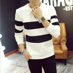 Men's Stylish Long Sleeve Color Block T-Shirt 2019