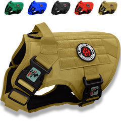 Dog Tactical Harness for Extra Large Dogs Green Military Quality Dog Vest Harnesses with Handle Prevent Choking and Pulling. Brown (XL)