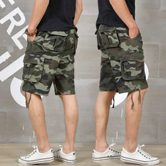Men's Loose Fit Camouflage Cargo Shorts with Pockets