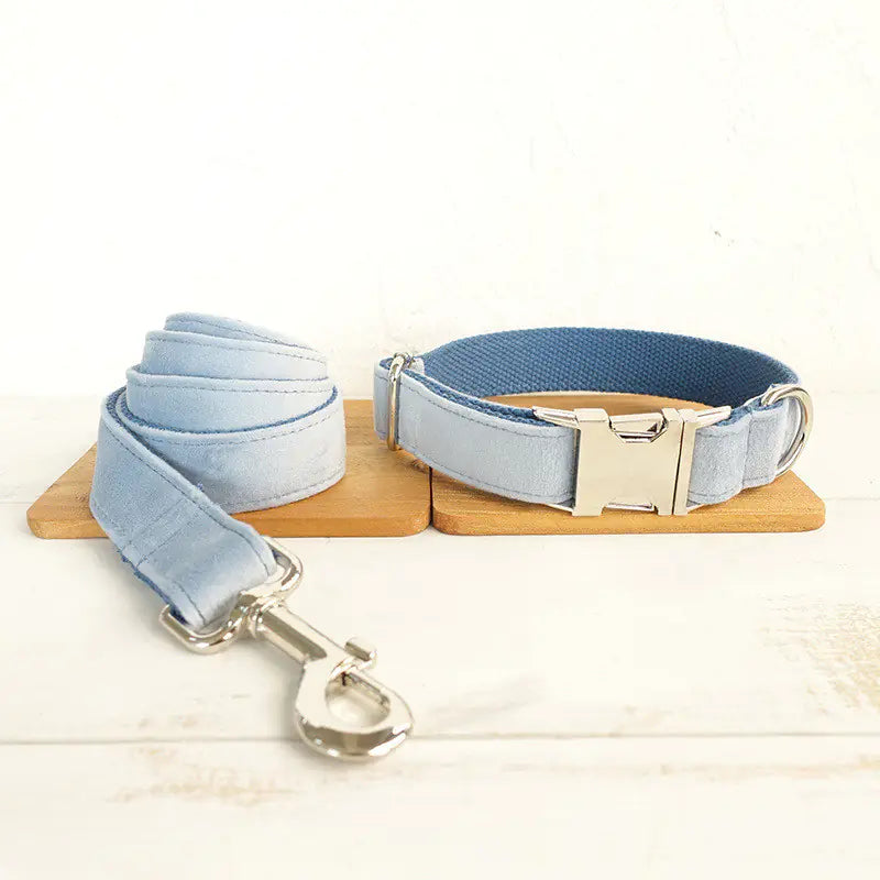MUTTCO Dog Collar and Leash Set with Plush Material