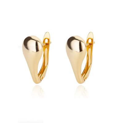 18K Gold-Plated Geometric Zirconia Hoop Earrings